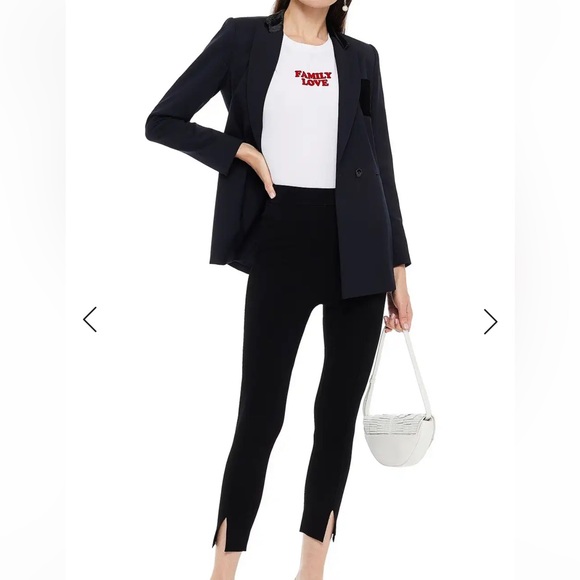 Sandro Sienna Split Ankle Black Knit Crop Leggings - Picture 2 of 5